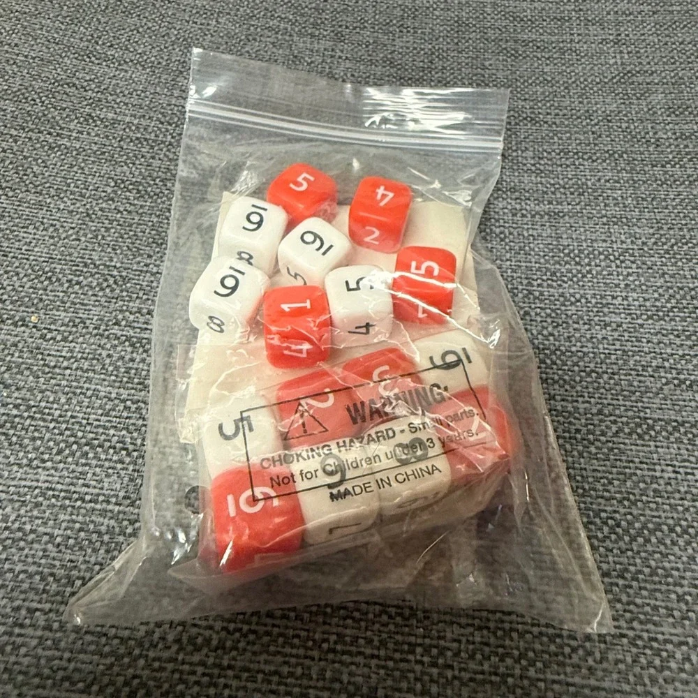 Scholastic Number Cube Set 1-6 and 4-9 Red White Math Dice Item  NEW